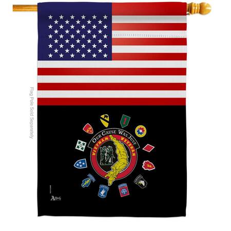 GUARDERIA 28 x 40 in. US Vietnam Veteran House Flag with Armed Forces Army Dbl-Sided Vertical Flags  Banner GU3875674